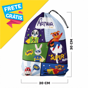 50 SACOLINHAS SURPRESA PERSONALIZADAS TECIDO TECNOSPORT 100% SINTÉTICO 30CM X 20CM  100% POLIÉSTER COM CORDINHA DE NYLON FRETE GRÁTIS NAS COMPRAS ACIMA DE 100,00, CONSULTE AS REGIÕES.