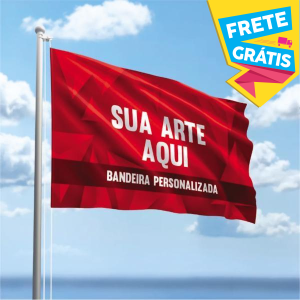 Bandeira Ultra-HD Tecido TecnoSport 100% Poliéster 2.0m x 1.50m 4x0 Cor Impressão Sublimática Impressão Única Face 