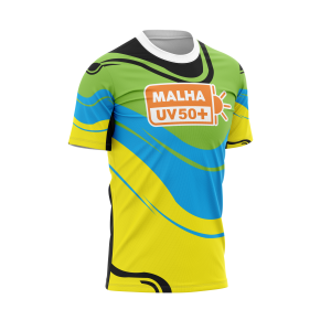 CAMISETA UV50+ MASCULINA MALHA ACTIVE PROTEÇÃO SOLAR UV50+ PERSONALIZADA MASCULINO ADULTO 4X0 COR ULTRA-HD EPSON 92,5% POLIÉSTER | 7,5% ELASTANO IMPRESSÃO TOTAL TINTA ORIGINAL MADE IN JAPAN