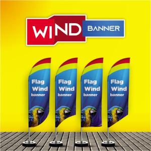 WIND BANNER COMPLETO (G) Base Redonda Preta 2.90M X 0.65M Dupla-Face | Impressão Ultra-HD Tecido TecnoSport 100% Sintético FACA | PENA | VELA | ÂNGULO Estrutura de Alumínio Desmontável