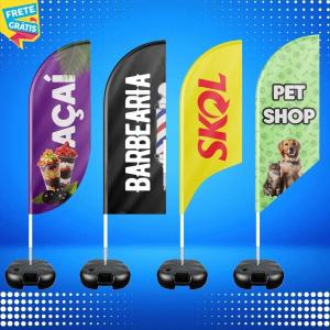 WIND BANNER COMPLETO (M) Base Titan Black Modelo Maleta com Alça 2.45M X 0.65M Dupla-Face | Impressão Ultra-HD Tecido TecnoSport 100% Sintético FACA | PENA | VELA | ÂNGULO / Estrutura de Alumínio Desmontável FRETE GRÁTIS NAS COMPRAS ACIMA DE 100,00, CONSULTE AS REGIÕES.