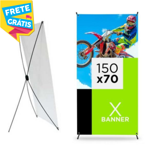 Eco X Banner COMPLETO Poliestireno/Fibra 1.50m x 70cm 4x0 Tecido ECO Sintético Completo FRETE GRÁTIS NAS COMPRAS ACIMA DE 100,00, CONSULTE AS REGIÕES.