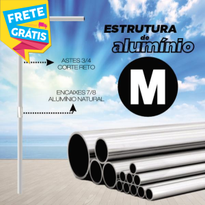 Haste (M) Wind Full Estrutura desmontável 2.70m x 0.65m Cor Natural Tubos de Alumínio 3/4 Embalagem 