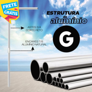 Haste (G) Wind Full Estrutura desmontável 2.70m x 0.65m Cor Natural Tubos de Alumínio 3/4 Embalagem 